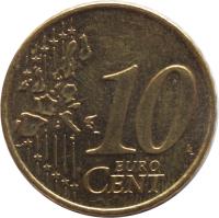 Netherlands coin 10 Euro Cent - Beatrix - 1'st Map (1999 - 2006) reverse reverse of 10 Euro Cent - Beatrix - 1'st Map (1999 - 2006) coin with KM# 237 from Netherlands. Inscription: 10 EURO CENT LL