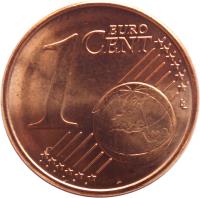 reverse of 1 Euro Cent (2002 - 2015) coin with KM# 740 from Portugal. Inscription: 1 EURO CENT LL