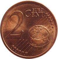 Portugal coin 2 Euro Cent (2002 - 2015) reverse reverse of 2 Euro Cent (2002 - 2015) coin with KM# 741 from Portugal. Inscription: 2 EURO CENT LL