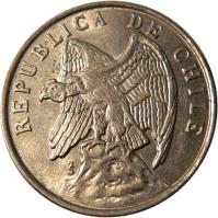 obverse of 50 Centavos (1975 - 1977) coin with KM# 206 from Chile. Inscription: REPUBLICA DE CHILE So