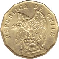 obverse of 5 Centavos (1975 - 1976) coin with KM# 204 from Chile. Inscription: REPUBLICA DE CHILE So