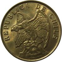 obverse of 50 Centavos (1978 - 1979) coin with KM# 206a from Chile. Inscription: REPUBLICA DE CHILE So