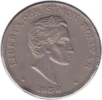 Colombia coin 50 Centavos (1958 - 1966) obverse obverse of 50 Centavos (1958 - 1966) coin with KM# 217 from Colombia. Inscription: LIBERTADOR SIMON BOLIVAR 1963