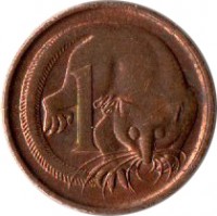 reverse of 1 Cent - Elizabeth II (1985 - 1991) coin with KM# 78 from Australia. Inscription: 1 SD