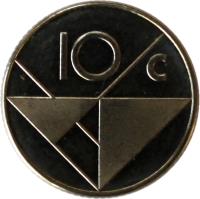 Aruba coin 10 Cents - Beatrix (1986 - 2014) reverse reverse of 10 Cents - Beatrix (1986 - 2014) coin with KM# 2 from Aruba. Inscription: 10 c