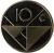 reverse of 10 Cents - Beatrix (1986 - 2014) coin with KM# 2 from Aruba. Inscription: 10 c