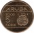 reverse of 5 Florin - Beatrix (2005 - 2013) coin with KM# 38 from Aruba. Inscription: ARUBA 2005 5 FLORIN