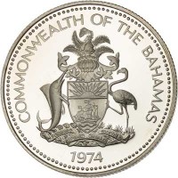 Bahamas coin 50 Cents - Elizabeth II (1974 - 1992) obverse obverse of 50 Cents - Elizabeth II (1974 - 1992) coin with KM# 64 from Bahamas. Inscription: COMMONWEALTH OF THE BAHAMAS 1974