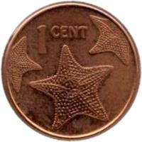 Bahamas coin 1 Cent - Elizabeth II - Larger (2006 - 2007) reverse reverse of 1 Cent - Elizabeth II - Larger (2006 - 2007) coin with KM# 218.1 from Bahamas. Inscription: 1 CENT