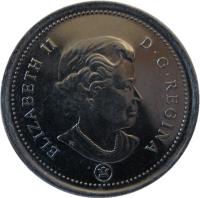obverse of 10 Cents - Elizabeth II - 4'th Portrait (2003 - 2015) coin with KM# 492 from Canada. Inscription: ELIZABETH II D · G · REGINA P