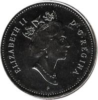 Canada coin 50 Cents - Elizabeth II - 3'rd Portrait (2001 - 2003) obverse obverse of 50 Cents - Elizabeth II - 3'rd Portrait (2001 - 2003) coin with KM# 509 from Canada. Inscription: ELIZABETH II D · G · REGINA