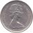 obverse of 25 Cents - Elizabeth II - 2'nd Portrait (1968 - 1978) coin with KM# 62b from Canada. Inscription: ELIZABETH II D · G · REGINA