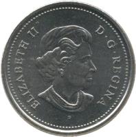 obverse of 50 Cents - Elizabeth II - 4'th Portrait (2003 - 2015) coin with KM# 494 from Canada.