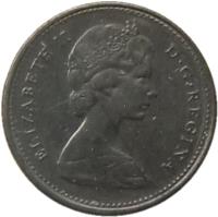 obverse of 10 Cents - Elizabeth II - 2'nd Portrait (1969 - 1989) coin with KM# 77 from Canada. Inscription: ELIZABETH II D · G · REGINA