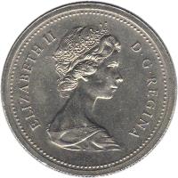 obverse of 1 Dollar - Elizabeth II - 2'nd Portrait (1977) coin with KM# 117 from Canada. Inscription: ELIZABETH II D · G · REGINA