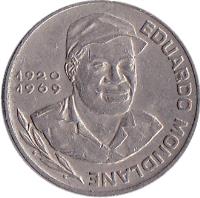 obverse of 10 Escudos (1977 - 1982) coin with KM# 19 from Cape Verde. Inscription: EDUARDO MONDLANE 1920 1969