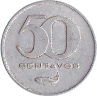 Cape Verde coin 50 Centavos (1977 - 1980) reverse reverse of 50 Centavos (1977 - 1980) coin with KM# 16 from Cape Verde. Inscription: 50 centavos