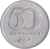 reverse of 50 Centavos (1977 - 1980) coin with KM# 16 from Cape Verde. Inscription: 50 centavos