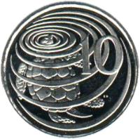 Cayman Islands coin 10 Cents - Elizabeth II - 4'th Portrait (1999 - 2008) reverse reverse of 10 Cents - Elizabeth II - 4'th Portrait (1999 - 2008) coin with KM# 133 from Cayman Islands. Inscription: 10