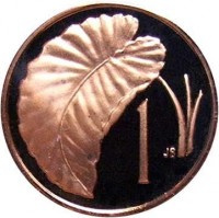 reverse of 1 Tene - Elizabeth II - 2'nd Portrait (1972 - 1983) coin with KM# 1 from Cook Islands. Inscription: 1 JB