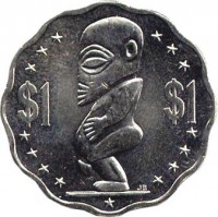 Cook Islands coin 1 Dollar - Elizabeth II - 4'th Portrait (2003 - 2010) reverse reverse of 1 Dollar - Elizabeth II - 4'th Portrait (2003 - 2010) coin with KM# 416 from Cook Islands. Inscription: $1 $1