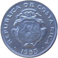 obverse of 5 Céntimos (1951 - 1978) coin with KM# 184 from Costa Rica. Inscription: REPUBLICA DE COSTA RICA AMERICA CENTRAL REPUBLICA DE COSTA RICA 1978