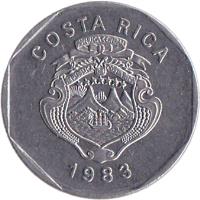Costa Rica coin 10 Colones (1983 - 1992) obverse obverse of 10 Colones (1983 - 1992) coin with KM# 215 from Costa Rica. Inscription: REPUBLICA DE COSTA RICA AMERICA CENTRAL REPUBLICA DE COSTA RICA 1985