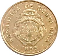 Costa Rica coin 25 Colones - 1'st Coat of Arms; Magnetic (1995) obverse obverse of 25 Colones - 1'st Coat of Arms; Magnetic (1995) coin with KM# 229 from Costa Rica. Inscription: REPUBLICA DE COSTA RICA AMERICA CENTRAL REPUBLICA DE COSTA RICA 1995