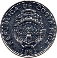 Costa Rica coin 25 Céntimos (1982) obverse obverse of 25 Céntimos (1982) coin with KM# 188.1b from Costa Rica. Inscription: REPUBLICA DE COSTA RICA AMERICA CENTRAL REPUBLICA DE COSTA RICA 1982
