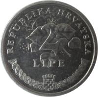 Croatia coin 2 Lipe - Olympics (1996) reverse reverse of 2 Lipe - Olympics (1996) coin with KM# 36 from Croatia. Inscription: REPUBLIKA HRVATSKA 2 LIPE