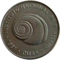 Cuba coin 5 Centavos - INTUR (1981) obverse obverse of 5 Centavos - INTUR (1981) coin with KM# 411 from Cuba. Inscription: INSTITUTO NACIONAL DE TURISMO · 1981 · CUBA ·