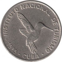 Cuba coin 10 Centavos - INTUR (1989) obverse obverse of 10 Centavos - INTUR (1989) coin with KM# 415.3 from Cuba. Inscription: INSTITUTO NACIONAL DE TURISMO · 1989 · CUBA ·