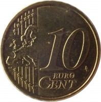 Estonia coin 10 Euro Cent - 2'nd Map (2011) reverse reverse of 10 Euro Cent - 2'nd Map (2011) coin with KM# 64 from Estonia. Inscription: 10 EURO CENT LL
