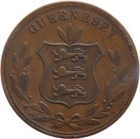 Guernsey coin 8 Doubles - Victoria / Edward VII / George V (1864 - 1911) obverse obverse of 8 Doubles - Victoria / Edward VII / George V (1864 - 1911) coin with KM# 7 from Guernsey. Inscription: GUERNESEY
