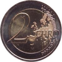 reverse of 2 Euro - Admission to UN (2013) coin with KM# 200 from Monaco. Inscription: 2 EURO LL