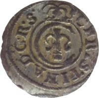 Livonia coin 1 Solidus - Christina (1634 - 1654) obverse obverse of 1 Solidus - Christina (1634 - 1654) coin with KM# 21 from Livonia. Inscription: CHRISTINA D G DR S