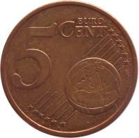 Slovakia coin 5 Euro Cent (2009 - 2015) reverse reverse of 5 Euro Cent (2009 - 2015) coin with KM# 97 from Slovakia. Inscription: 5 EURO CENT LL