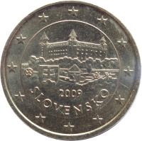 Slovakia coin 50 Euro Cent (2009 - 2015) obverse obverse of 50 Euro Cent (2009 - 2015) coin with KM# 100 from Slovakia. Inscription: SLOVENSKO JC PK 2009
