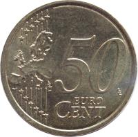 reverse of 50 Euro Cent (2009 - 2015) coin with KM# 100 from Slovakia. Inscription: 50 EURO CENT LL