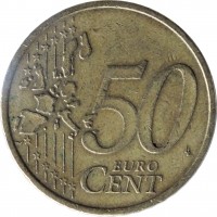 Austria coin 50 Euro Cent - 1'st Map (2002 - 2007) reverse reverse of 50 Euro Cent - 1'st Map (2002 - 2007) coin with KM# 3087 from Austria. Inscription: 50 EURO CENT LL