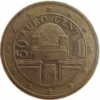 Austria coin 50 Euro Cent - 2'nd Map (2008 - 2015) obverse obverse of 50 Euro Cent - 2'nd Map (2008 - 2015) coin with KM# 3141 from Austria. Inscription: 50 EURO CENT 2010 VER SACRUM