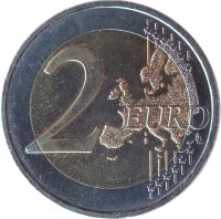 reverse of 2 Euro - 2'nd Map (2008 - 2015) coin with KM# 3143 from Austria. Inscription: 2 EURO LL