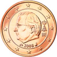 obverse of 2 Euro Cent - Albert II - 2'nd Type; 1'st Portrait (2009 - 2013) coin with KM# 296 from Belgium. Inscription: A II 2013 BE