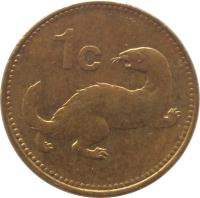 reverse of 1 Cent (1991 - 2007) coin with KM# 93 from Malta. Inscription: 1 c
