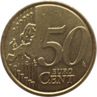 Belgium coin 50 Euro Cent - Albert II - 2'nd Map; 2'nd Type; 2'nd Portrait (2008) reverse reverse of 50 Euro Cent - Albert II - 2'nd Map; 2'nd Type; 2'nd Portrait (2008) coin with KM# 279 from Belgium. Inscription: 50 EURO CENT LL