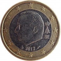 Belgium coin 1 Euro - Albert II - 2'nd Map; 2'nd Type; 1'st Portrait (2009 - 2013) obverse obverse of 1 Euro - Albert II - 2'nd Map; 2'nd Type; 1'st Portrait (2009 - 2013) coin with KM# 301 from Belgium. Inscription: A II BE 2012