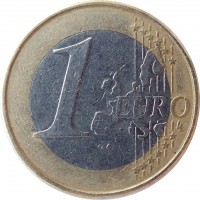 reverse of 1 Euro - Albert II - 1'st Map; 1'st Type; 1'st Portrait (1999 - 2006) coin with KM# 230 from Belgium. Inscription: 1 EURO LL