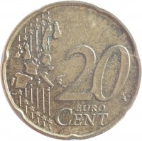 Belgium coin 20 Euro Cent - Albert II - 1'st Map; 1'st Type; 1'st Portrait (1999 - 2006) reverse reverse of 20 Euro Cent - Albert II - 1'st Map; 1'st Type; 1'st Portrait (1999 - 2006) coin with KM# 228 from Belgium. Inscription: 20 EURO CENT LL