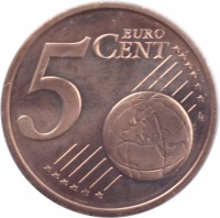Germany coin 5 Euro Cent (2002 - 2015) reverse reverse of 5 Euro Cent (2002 - 2015) coin with KM# 209 from Germany. Inscription: 5 EURO CENT LL