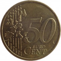 Germany coin 50 Euro Cent - 1'st Map (2002 - 2006) reverse reverse of 50 Euro Cent - 1'st Map (2002 - 2006) coin with KM# 212 from Germany. Inscription: 50 EURO CENT LL